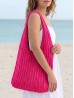Solid Color Crochet Beach Tote Bag